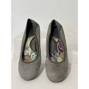 Born Womens Julianne Gray Leather Ballet Flats Slip On Size 7.5 Padded Insole